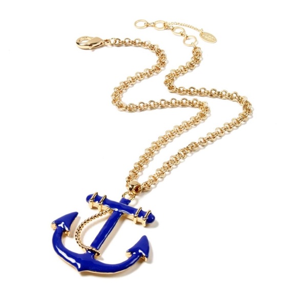 Beautiful Enamel Anchor Necklace - Picture 2 of 3